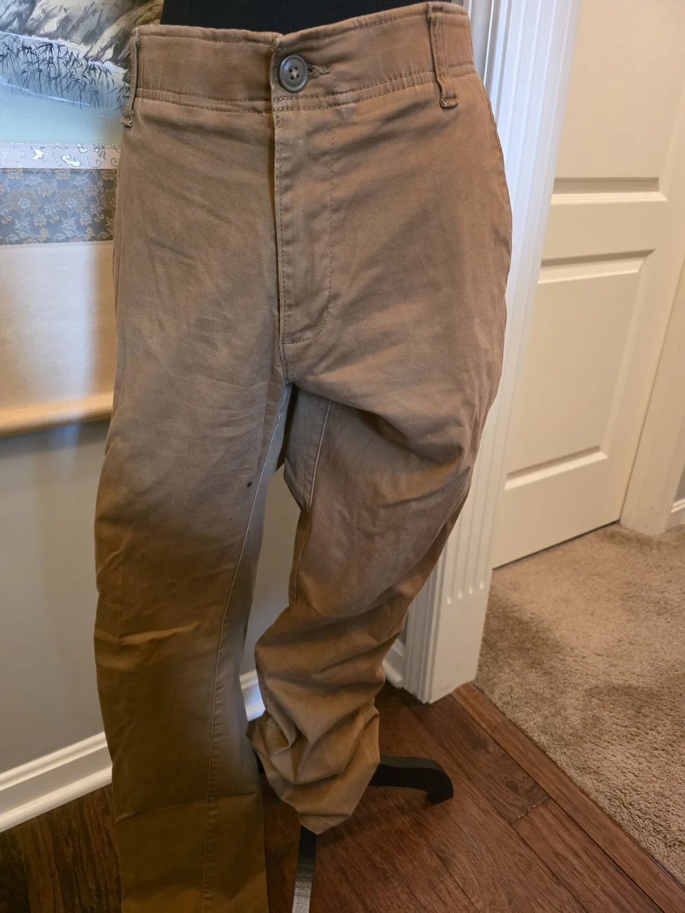 Men's Straight-Leg Cotton Pants in Brown